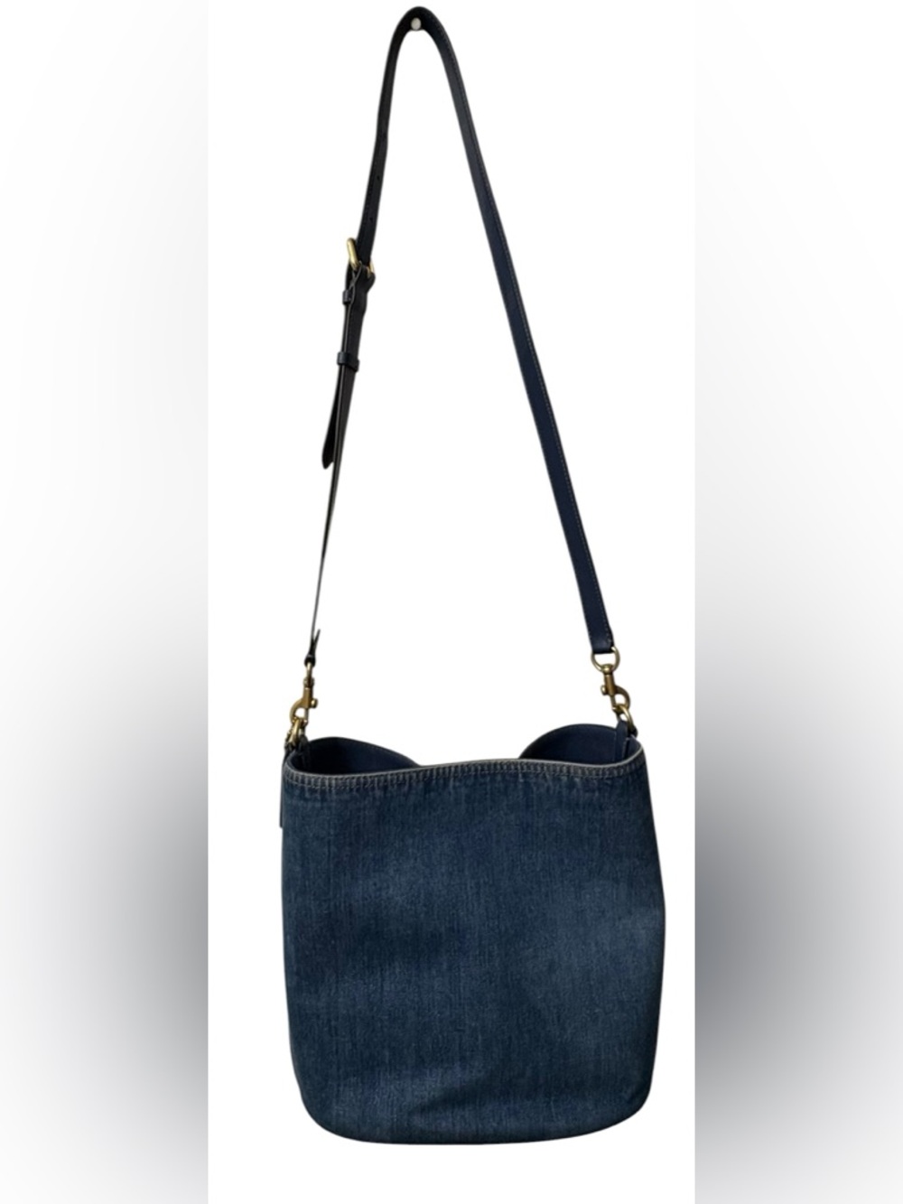Coach  Willow Tote. Shoulder/Crossbody Straps. Denim/Gold-Tone Accents. - Picture 10 of 10